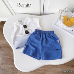 Set bộ áo tanktop Sailor loang xanh kèm quần short cho bé trai đi chơi đi biển size 1 tới 7 tuổi BERNIE H0126B16