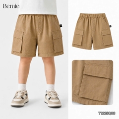 Quần short quần kaki đùi phối túi hộp 2 bên cho bé trai đi chơi đi học size 9 tới 28kg BERNIE T1225Q33