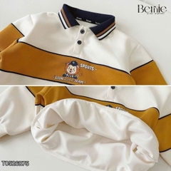 Set bộ polo unisex cho bé trai bé gái áo polo tay dài cổ bo dệt họa tiết Junior Sport kèm quần size 11 tới 28kg BERNIE T0526B75