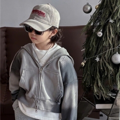 Mũ lưỡi trai jean thêu chữ nổi unisex cho bé trai bé gái phong cách Hàn quốc BERNIE 48-52cm cho bé 2 đến 6 tuổi