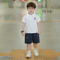 Set bộ cộc tay thun cotton họa tiết hình in lạ mắt phong cách hàn quốc cho bé trai 1 đến 7 tuổi BERNIE H1024B31