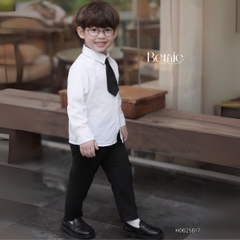 Set bộ sơ mi dài tay áo sơ mi kèm quần kaki dài phối cà vạt cho bé trai Classic Boy 9 đến 28kg BERNIE H0625B17