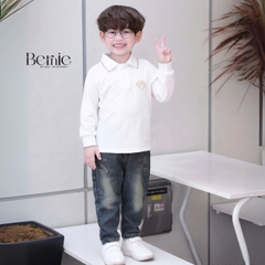 Áo thun áo polo tay dài thêu phù hiệu sắc nét cho bé trai 1 đến 7 tuổi BERNIE T0425A48