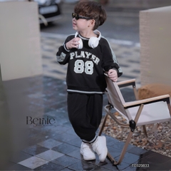 Set bộ dài thể thao chất thun cotton họa tiết hình in Player 88 kèm quần dài cho bé trai size 1 đến 7 tuổi BERNIE T0325B33