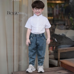 Quần jean dài quần denim can thân trước cho bé trai phong cách sành điệu size 11 tới 28kg BERNIE 25Q004