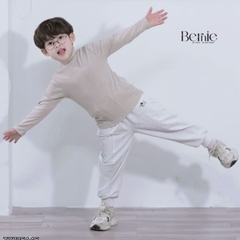 Áo giữ nhiệt cổ cao 3 phân dài tay basic màu trơn cho bé trai bé gái chất thun cotton 9 đến 28kg BERNIE T0725A45
