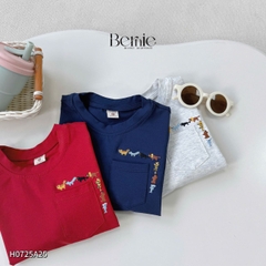 Áo thun áo phông tay dài họa tiết Animal unisex cho bé trai bé gái đi học đi chơi 9 đến 27kg BERNIE H0725A25