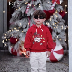 Áo noel áo hoodie tay dài màu đỏ giáng sinh cho bé trai bé gái Mery Christmas size 1 đến 7 tuổi BERNIE H1025A44