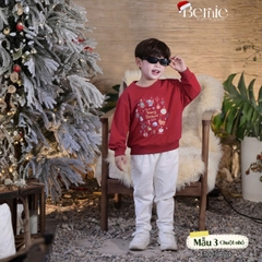 Áo Noel màu đỏ áo thun Giáng sinh dài tay cho bé trai bé gái size 1 đến 7 tuổi BERNIE T1025A04