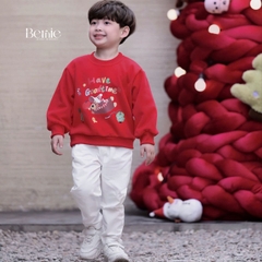 Áo Noel màu đỏ áo thun Giáng sinh cho bé trai bé gái tay dài chất nỉ 2 da size 1 đến 7 tuổi BERNIE H1025A43