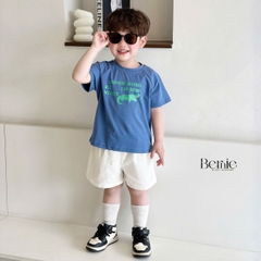 Quần sooc đùi linen kaki mềm bé trai bé gái unisex màu trắng nâu be BERNIE phong cách hàn quốc 7kg đến 30kg