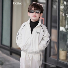 Set bộ dài tay thể thao kèm quần chất gió 2 lớp thêu Hello cho bé trai bé gái size 9 tới 28kg BERNIE T0825B25
