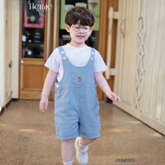  Set Yếm ngắn kèm áo thun Gấu Bóng chày cho bé trai bé gái unisex phong cách hàn quốc size 1 đến 7 tuổi BERNIE H1025B10Đ