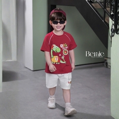 Set bộ khủng long Big Player cho bé trai áo tay ngắn raplang kèm quần short kaki bé trai 9 tới 28kg BERNIE H1125B32