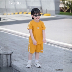 Set bộ thể thao cotton áo tay ngắn thêu Bernie Boy kèm quần short cho bé trai bé gái size 1 đến 7 tuổi H1125B34