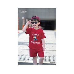 Set bộ cộc phong cách thể thao áo cotton họa tiết Home run kèm quần short cho bé trai size 9 tới 28kg BERNIE H1025B50