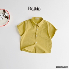 Áo sơ mi tay ngắn Basic nhiều màu unisex cho bé trai bé gái size 9kg tới 25kg BERNIE H1125A49Đ