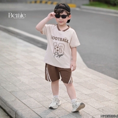 Set bộ thể thao Football cho bé trai áo tay ngắn họa tiết in chữ và số 10 kèm quần short size 9 tới 28kg BERNIE H1125B36