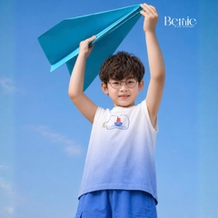 Set bộ áo tanktop Sailor loang xanh kèm quần short cho bé trai đi chơi đi biển size 1 tới 7 tuổi BERNIE H0126B16