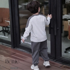 Set bộ thun dài tay áo phối màu Dino Team kèm quần dài cho bé trai size 9 tới 25kg BERNIE H0426B17