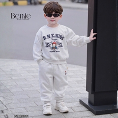 Set bộ dài cho bé trai chất nỉ 2 da áo họa tiết Little Monkey kèm quần dài cho bé trai size 9 tới 28kg BERNIE H1025B81