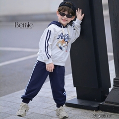 Set bộ thể thao áo hoodie bóng chày tay dài phối màu kèm mũ và quần dài cho bé trai 11 tới 28kg BERNIE V0426B38