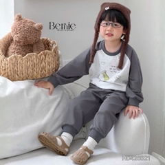 Set bộ thu đông phong cách Cool Dragon cho bé trai áo tay dài raplang kèm quần size 9 tới 26kg BERNIE H0426B21
