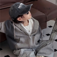 Mũ lưỡi trai jean thêu chữ nổi unisex cho bé trai bé gái phong cách Hàn quốc BERNIE 48-52cm cho bé 2 đến 6 tuổi