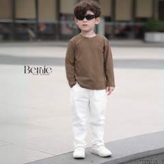 Áo thun áo phông trơn tay dài nhiều màu unisex cho bé trai bé gái đi học đi chơi 9kg đến 27kg BERNIE T0725A51