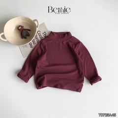 Áo giữ nhiệt cổ cao 3 phân dài tay basic màu trơn cho bé trai bé gái chất thun cotton 9 đến 28kg BERNIE T0725A45