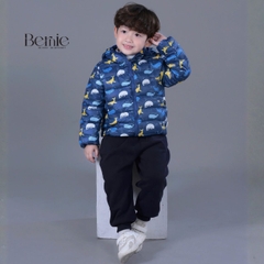 Áo khoác gió chần bông kèm nón nhiều màu cho bé trai bé gái size 11kg tới 25kg BERNIE T0125A25