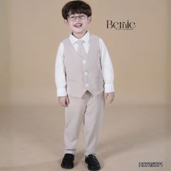 Set bộ vest hoàng gia 6 chi tiết dài tay màu nâu bé trai đi tiệc đi sự kiện size 9 tới 28kg BERNIE H0725B71