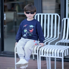 Set bộ Tiny Dino thun da cá dài tay phối màu họa tiết khủng long kèm quần dài size 9 tới 28kg BERNIE H0725B48