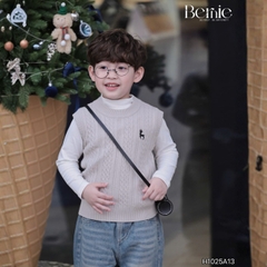 Áo gile len dệt unisex bé trai bé gái phối hình thêu Tuần lộc phong cách hàn quốc 1 đến 7 tuổi BERNIE H1025A13