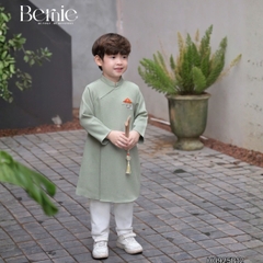 Set áo dài cách tân kèm quần cho bé trai chất lụa vân Thiên tử mặc Tết size 9 đến 25kg BERNIE H0925B11