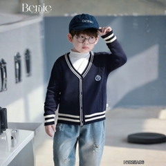 Áo len Cadigan Smart Boy phong cách vintage họa tiết huy hiệu cho bé trai bé gái size 9 đến 25kg BERNIE H1025A06