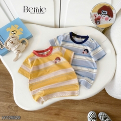 Set bộ tay ngắn họa tiết kẻ Cậu bé trà sữa kèm quần short kaki cho bé trai 9kg tới 28kg BERNIE H1125B28