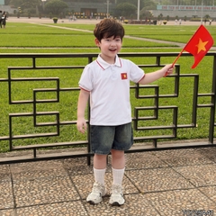 Áo thun polo Lá cờ đỏ sao vàng em bé Việt Nam tay ngắn unisex bé trai bé gái 9-28kg BERNIE H0725A41