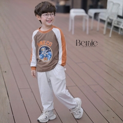 Set bộ dài tay áo thun raplang phối màu Space Dog kèm quần dài cho bé trai size 9 tới 25kg BERNIE T0526B19