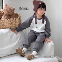 Set bộ thu đông phong cách Cool Dragon cho bé trai áo tay dài raplang kèm quần size 9 tới 26kg BERNIE H0426B21