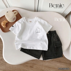Set bộ tay ngắn áo thun Dino kèm quần short túi hộp Boss cho bé trai đi chơi đi học size 9kg tới 28kg BERNIE KIDS T1025B67Đ