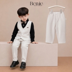 Quần dài quần âu chất chéo tuyết màu be cho bé trai phong cách thanh lịch size 9kg tới 25kg  BERNIE H0726Q12