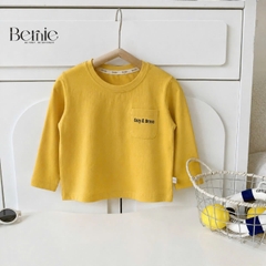 Áo thun trơn tay dài thêu Cozy Brave nhiều màu unisex cho bé trai bé gái đi học đi chơi 9kg đến 27kg BERNIE T0526A05D