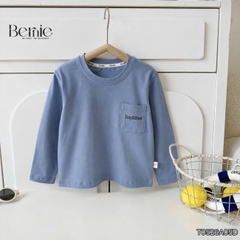 Áo thun trơn tay dài thêu Cozy Brave nhiều màu unisex cho bé trai bé gái đi học đi chơi 9kg đến 27kg BERNIE T0526A05D
