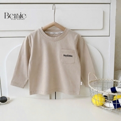 Áo thun trơn tay dài thêu Cozy Brave nhiều màu unisex cho bé trai bé gái đi học đi chơi 9kg đến 27kg BERNIE T0526A05D