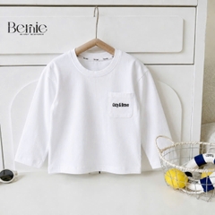 Áo thun trơn tay dài thêu Cozy Brave nhiều màu unisex cho bé trai bé gái đi học đi chơi 9kg đến 27kg BERNIE T0526A05D