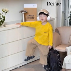 Áo thun trơn tay dài thêu Cozy Brave nhiều màu unisex cho bé trai bé gái đi học đi chơi 9kg đến 27kg BERNIE T0526A05D