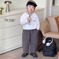 Áo thun trơn tay dài thêu Cozy Brave nhiều màu unisex cho bé trai bé gái đi học đi chơi 9kg đến 27kg BERNIE T0526A05D