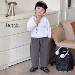 Áo thun trơn tay dài thêu Cozy Brave nhiều màu unisex cho bé trai bé gái đi học đi chơi 9kg đến 27kg BERNIE T0526A05D