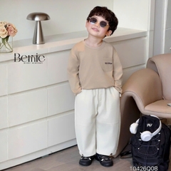 Áo thun trơn tay dài thêu Cozy Brave nhiều màu unisex cho bé trai bé gái đi học đi chơi 9kg đến 27kg BERNIE T0526A05D
